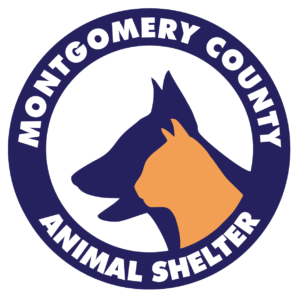 logo for Montgomery County Animal Shelter featuring silhouette of a dog and cat